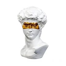 Statue David Masque Dore H15cm