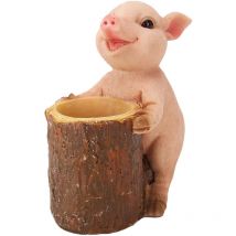 Feiyue - Statue de cochon en résine peinte à la main, mignonne, vive, innovante, mini figurine de cochon pour maison, voiture, jardin extérieur