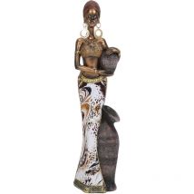 Statue de femme en résine faite à la main, figurine de dame tribale vintage réaliste, sculpture de dame mystérieuse pour étagère de bureau