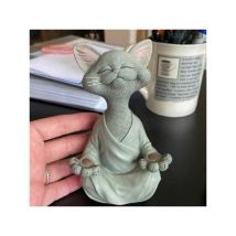 Rapanda - Statue de méditation Statue de chat Zen Yoga Décoration Figure Résine Méditation Yoga Décoration Feng Shui Ornement Sculpture Collection