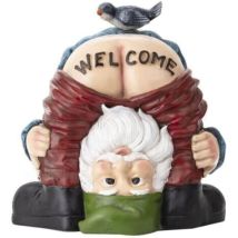 Statue De Nain De Jardin En Résine, Décoration Coquine En Résine Imperméable, Panneau De Bienvenue Nain À Fesses Nues, Statue De Jardin Amusante En 