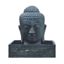Jardinex - Fontaine tête de bouddha 75 cm + Bac - Gris anthracite 96 cm