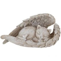 Statue Jardin Exterieur, Résine Decoration Jardin, Mémorial pour Animaux de Compagnie Figurine Chat, Idee Cadeau Femme, pour Terrasse Balcon, Jardin