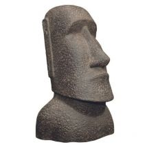 Jardinex - Statue jardin Moaï (grand format) - Gris anthracite 60 cm