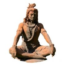 Statue jardin Shiva assis 90 cm - Gris 90 cm
