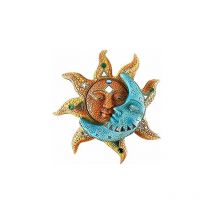 Statue murale en métal avec visage de soleil et de lune, décoration murale pour la maison, décoration de jardin, décoration murale décorative en fer