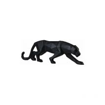 Statue Panthère Noire Sculpture Moderne Léopard Statue Géométrique Animal Résine Ornement Salon Décoration Maison Chambre Bibliothèque 26 5 8 cm Noir