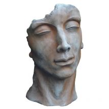 Jardinex - Statue visage homme extérieur petit format - Rouille 53 cm