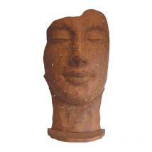 Jardinex - Statue visage métal mosaïque 108 cm - Brun