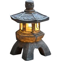 Gotrays - Statues De Lanterne De Pagode à Énergie Solaire, Ornements De Jardin De Lumière De Pagode De Style Japonais, pagode vintage lumineuse