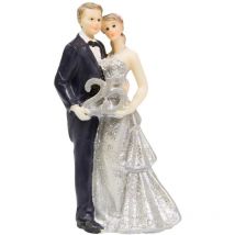 Statuetta coppia di sposi nozze d'argento 25 anni