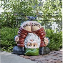 Ladacèe - Ornements de nains de jardin de bienvenue - Statue de nain de jardin, artisanat nain en résine imperméable et amusant pour ornements de