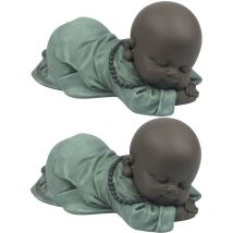 Statuette en polyrésine Bonze ronfleur (Lot de 2) 2