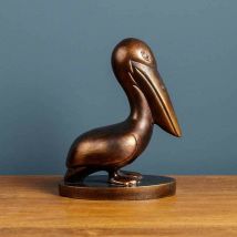 Statuette pélican résine 21x11x16cm