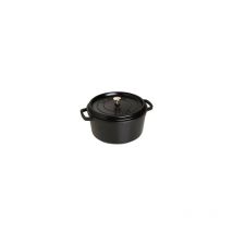 Staub - Cocotte en Fonte Émaillée avec Couvercle, Tous feux dont induction, 1 à 2 personnes, Ronde, 18 cm, 1,70 l, 3,4 kg, Noir Mat