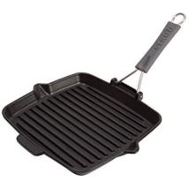 Padella De Ghisa Con Manico De Silicone, A Prova Di Induzione, Quadrata De24 Cm, Nero - Staub