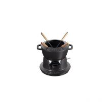 Gourmet Fondue Set 18 cm Noir en Fonte