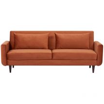 Drawer - Canapé convertible 3 places en velours - Rouille - Stay