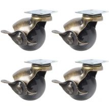 4 Stück Möbelbeinrollen (1,5 Zoll (40 Mm) - Mit Bremse)