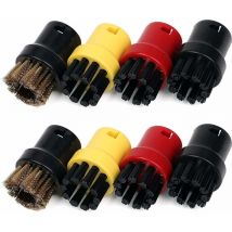 Brosse de nettoyage vapeur pour Kärcher SC1 SC2 CTK10 SC3 SC4 SC5 SC7, brosse de nettoyage vapeur ronde en laiton et nylon, lot de 8