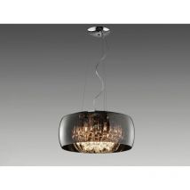 Defibrico - Kristall Pendelleuchte vapore Glas Chrom verspiegelt & Rauchglas Optik ø 50cm