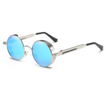 Steampunk-sonnenbrille Herren Zirkular Polarisierte Sonnenbrille Retro Retro Hippie Sonnenbrille Damen Metallrahmen