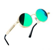 Steampunk-sonnenbrille Herren Zirkular Polarisierte Sonnenbrille Retro Retro Hippie Sonnenbrille Damen Metallrahmen