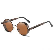 Steampunk-sonnenbrille Herren Zirkular Polarisierte Sonnenbrille Retro Retro Hippie Sonnenbrille Damen Metallrahmen