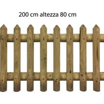 Steccato Bordura Aiuola 200 cm h 80 da Giardino Recinzione Staccionata in Legno Opzioni: 4 Pezzi