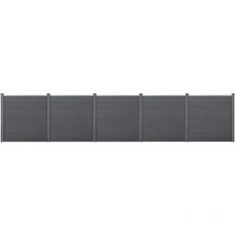 Neu.holz - Recinzione in wpc per Giardino Staccionata Frangivista Alta 183 cm Lunga 879 cm Grigio