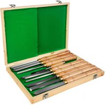 Vevor - Hochgeschwindigkeitsstahl mit Koffer kostenloser Meißel Stechbeitel Set 8 Stück Holz Schnitzwekzeug Meißelset für Holzschnitzerei
