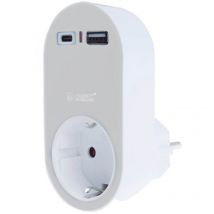 Steckerdieb 2 Steckdosen 1xUSB 1xTyp c 3680W 3,4A 103000031/18 GSC