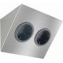Caressi - Steckdosenelement 2ST14 2 Schukosteckdosen Edelstahl