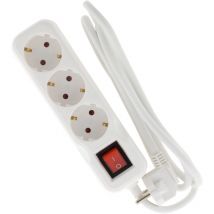 Steckdosenleiste mit Schalter 3 Schuko-Steckdosen 16A - Weiß Zenitech