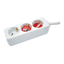 Steckdosenleiste 3-fach ohne Schalter inklusive Kindersicherung Steckdose weiß