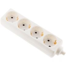 Steckdosenleiste 4 Schuko-Steckdosen 16A ohne Kabel - Weiß Zenitech