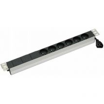 Steckdosenleiste - Antec - 6 Steckdosen - Aluminium - Cee7 - 2,5 M Kabel
