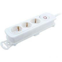 TM Elektron TMUAD203WH - Steckdosenleiste de 3 Steckdosen mit Schalter, Farbe white