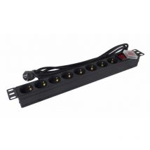 Steckdosenleiste mit Schalter Phasak bns 1520/ 8 Steckdosen de Strom/ cable 3m/schwarz