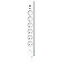 Quarx Mehrfachsteckdose 6 Steckdosen 3 Usb-ports Weiß Grau