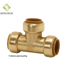 Seppelfricke - Steckfitting Messing T-Stück, 18x18x18mm, gleich, Tectite T130
