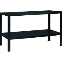 Schulte Regalwelt Steckregal Mit 2 Powermax Fachböden, 65 Kg Tragkraft, 43x100x40 Cm (hxbxt), Schwarz-struktur, Blackline, Lagerregal, Werkstattregal,