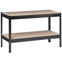Schulte Regalwelt Schwerlastregal Mit 2 Holzböden, 43x100x40 Cm (hxbxt), Traglast Pro Ebene Ca. 150 Kg, Schwarz-struktur, Lagerregal, Kellerregal, 
