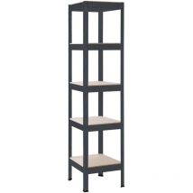 Schulte Regalwelt Schwerlastregal Mit 5 Holzböden, 180x45x45 Cm (hxbxt), Traglast Pro Ebene Ca. 200 Kg, Schwarz-struktur, Lagerregal, Kellerregal, 