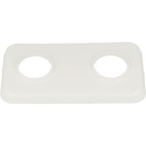 Doppel-Scharnierrosette Rohrabstand 50 mm, Loch 22 mm - weiß - Stedo