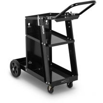 Stamos - Steel Welding Cart With Handle Welding Trolley Welder Angled Top 3 Shelves 80kg