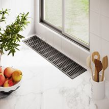 Ms Beschläge - Stegblech 130mm Aluminium Lüftungsgitter Anthrazit RAL7016 Türgitter Badlüftung 1500mm