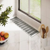 Lüftungsgitter Silber eloxiert F1 150mm x 2000mm Stegblech Heizungsdeckel Lüftung aus Aluminium