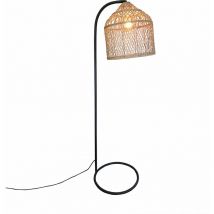LUMISKY – 69438169 – Stehlampe für den Außenbereich – 150 cm – E27-Fassung – IP65 wetterfest – Metallfuß – weißer Polyethylen-Schirm