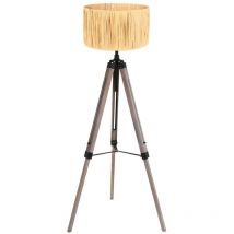 Stehlampe - Triek - schwarz - gras holz - ø 75cm - E27 - Mexlite